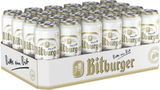 Bitburger Tray met 24 blikken van 50cl